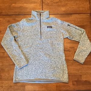 Gray quarter-zip Patagonia fleece, size M